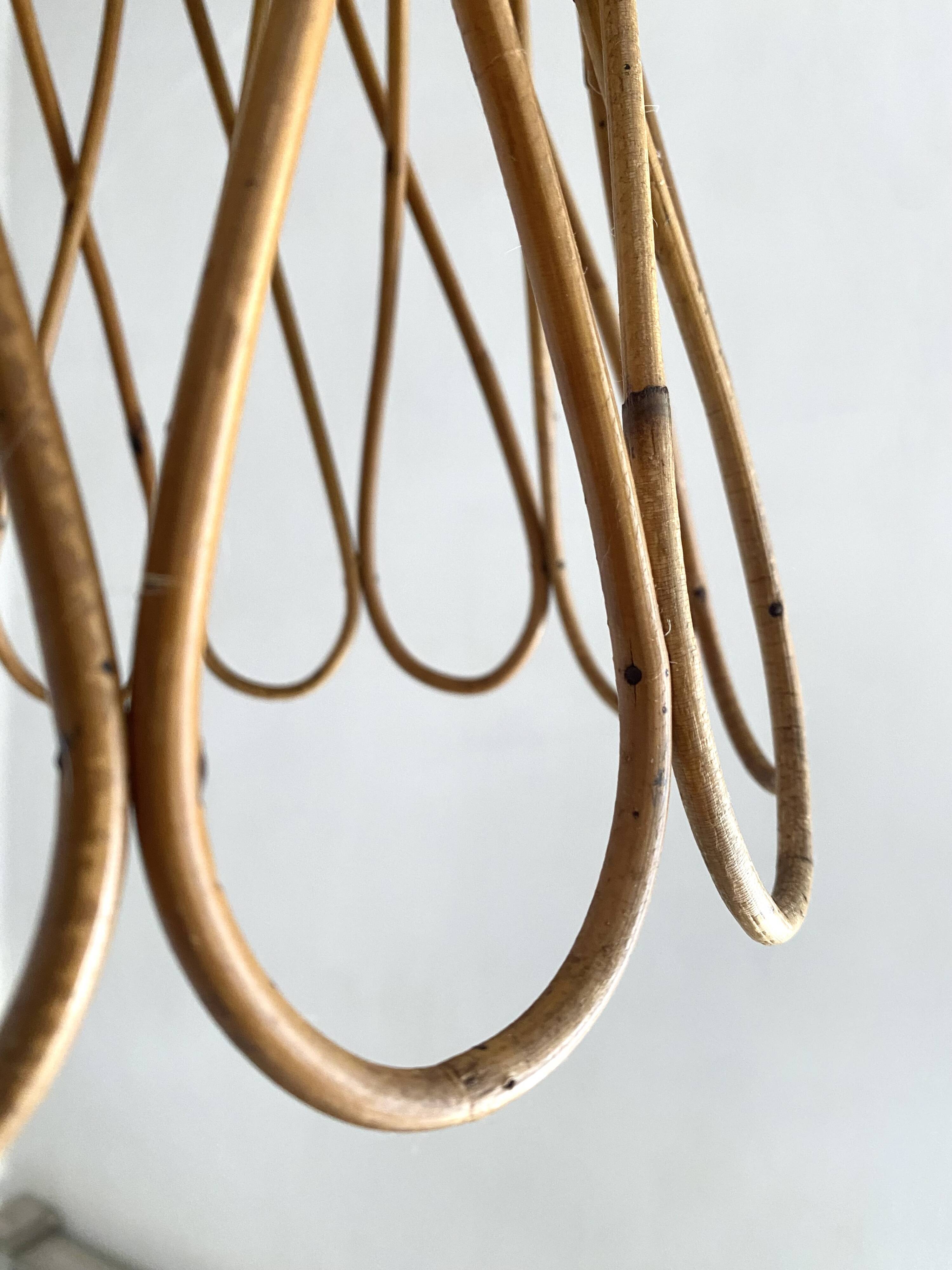 60s rattan pendant light