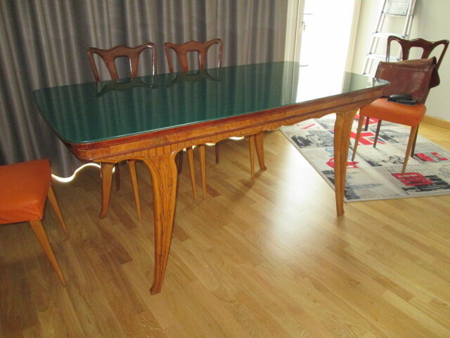 Table with 1970s glass top