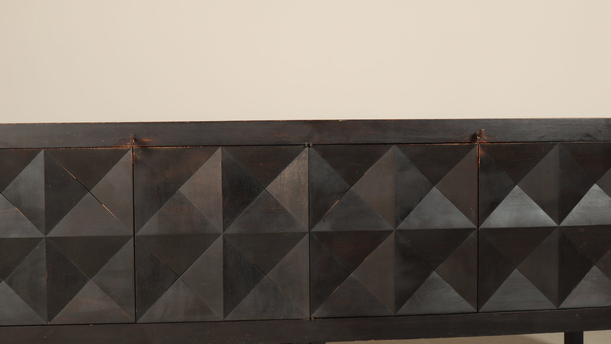 Jean Batenburg for MI brutalist sideboard in ebonized oak, Belgium, 1960s