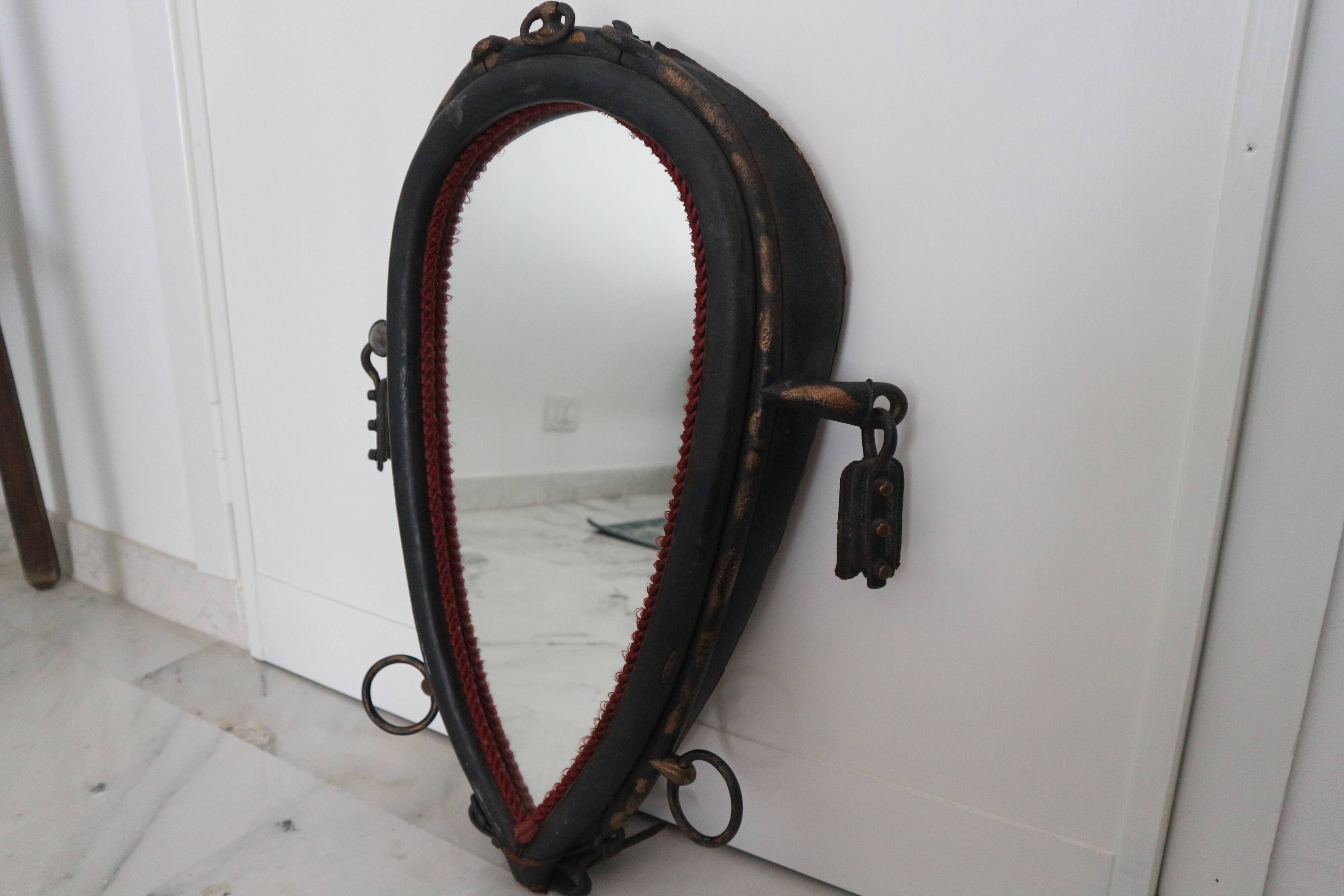 Vintage mirror made out of a horse collar