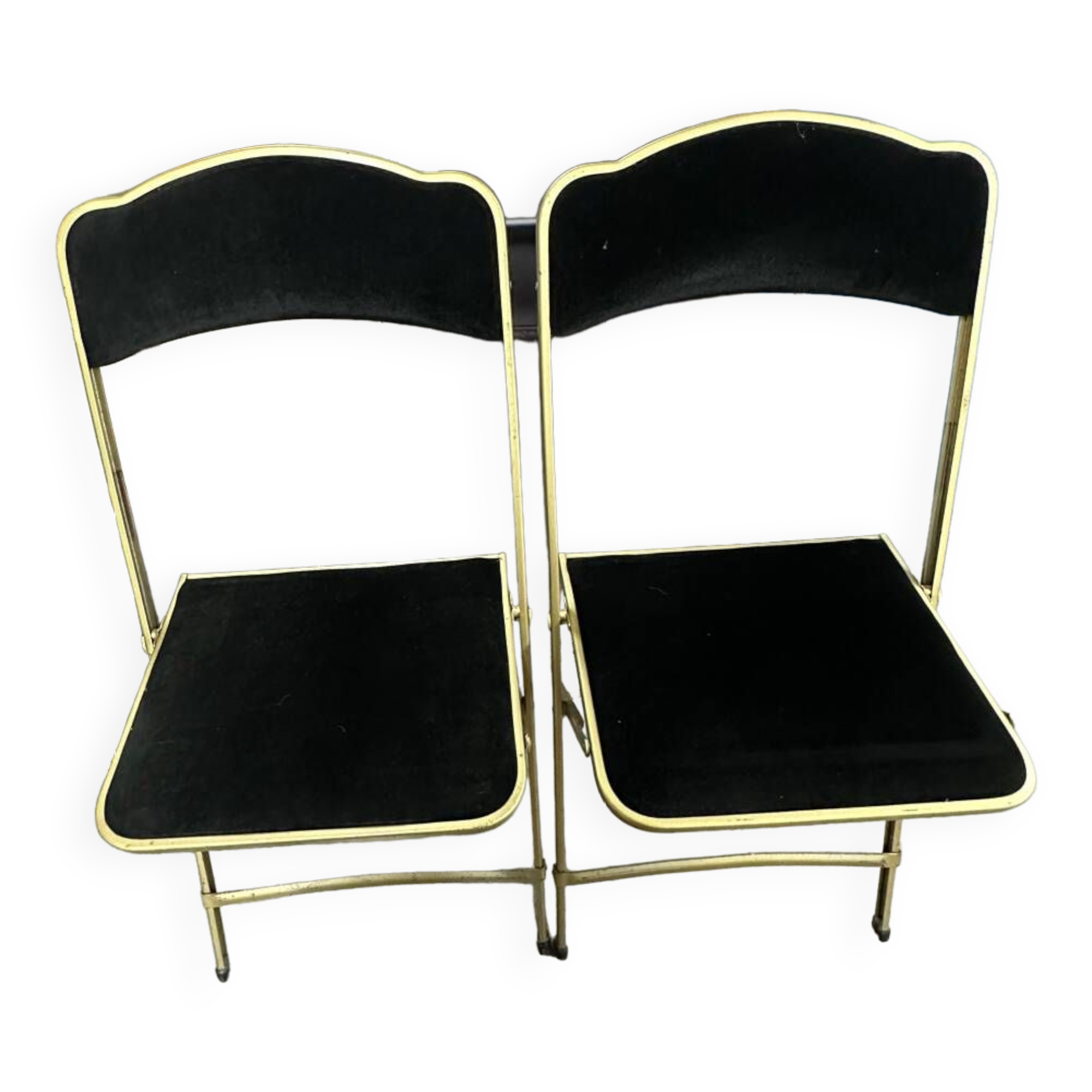 Chaises pliantes vintage Fritz Chair & Co en velours