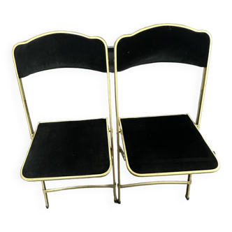 Chaises pliantes vintage Fritz Chair & Co en velours