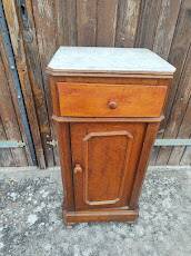 1900/1930 Marble / Louis Philippe style / Walnut / bedside table