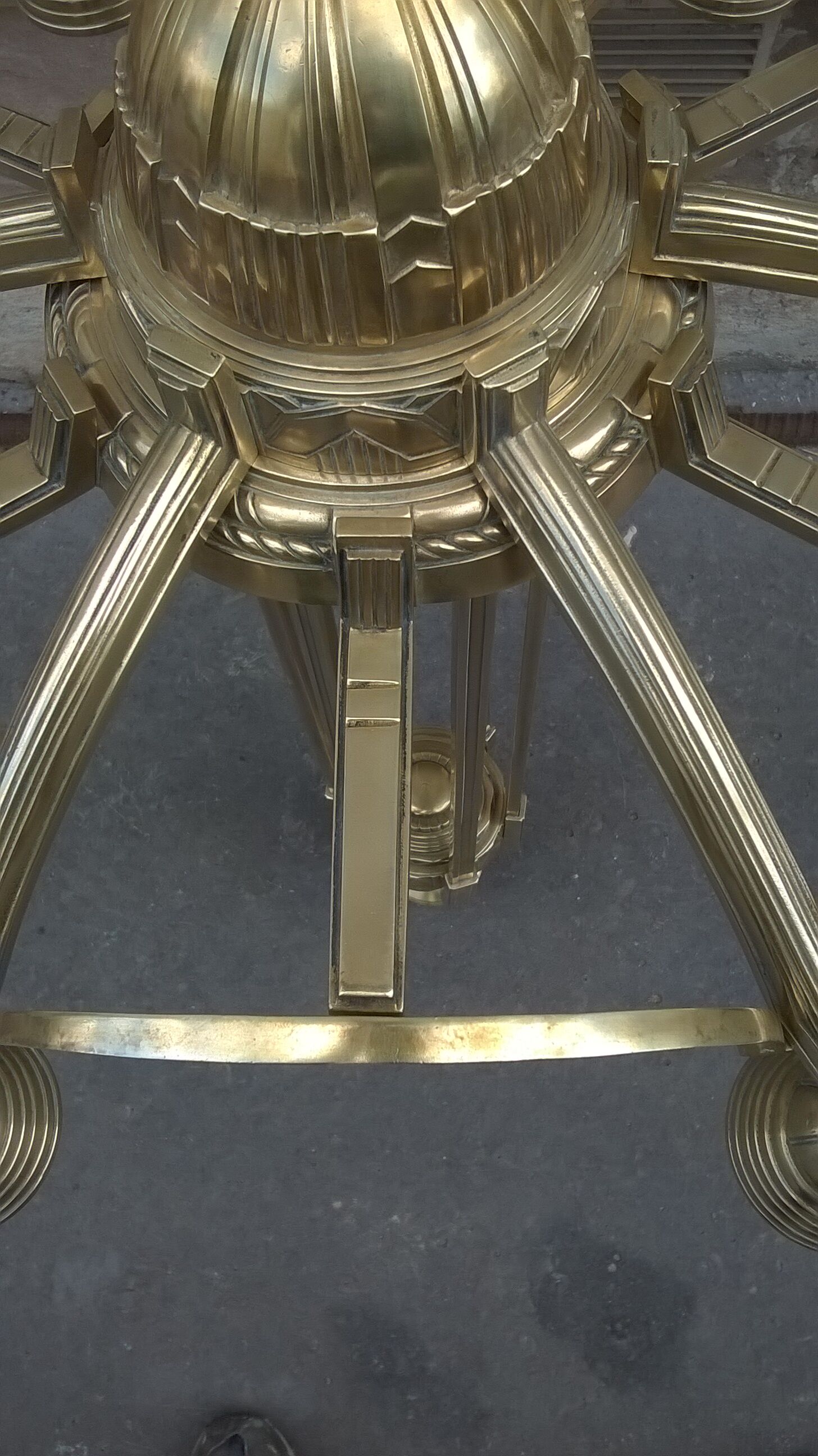 Bronze chandelier and brass art deco period