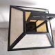 Japanese lamp in black lacquered wood and rice paper H:75cm
