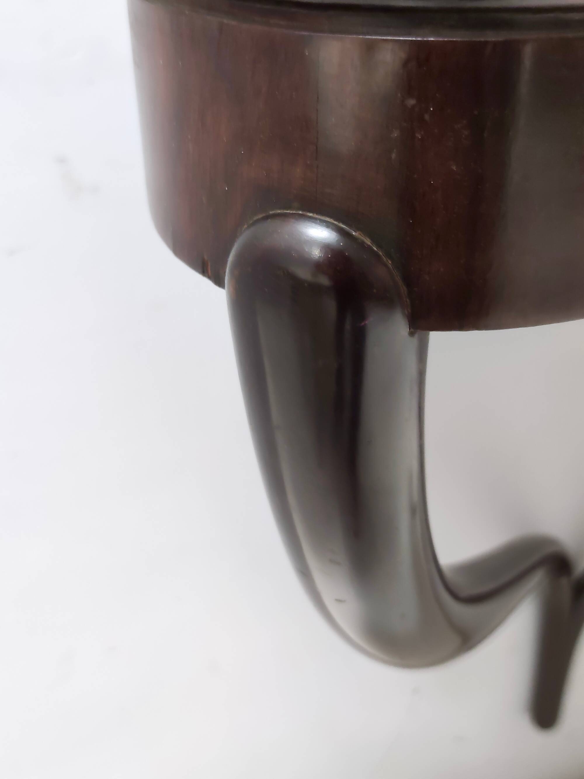 Ebonized Beech and Walnut Wall-Mounted Console Table