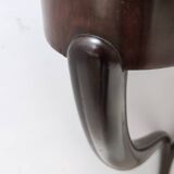 Ebonized Beech and Walnut Wall-Mounted Console Table