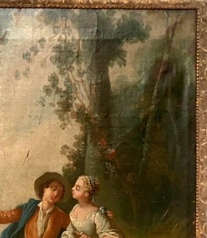 Louis XV style trumeau in carved wood 19th century