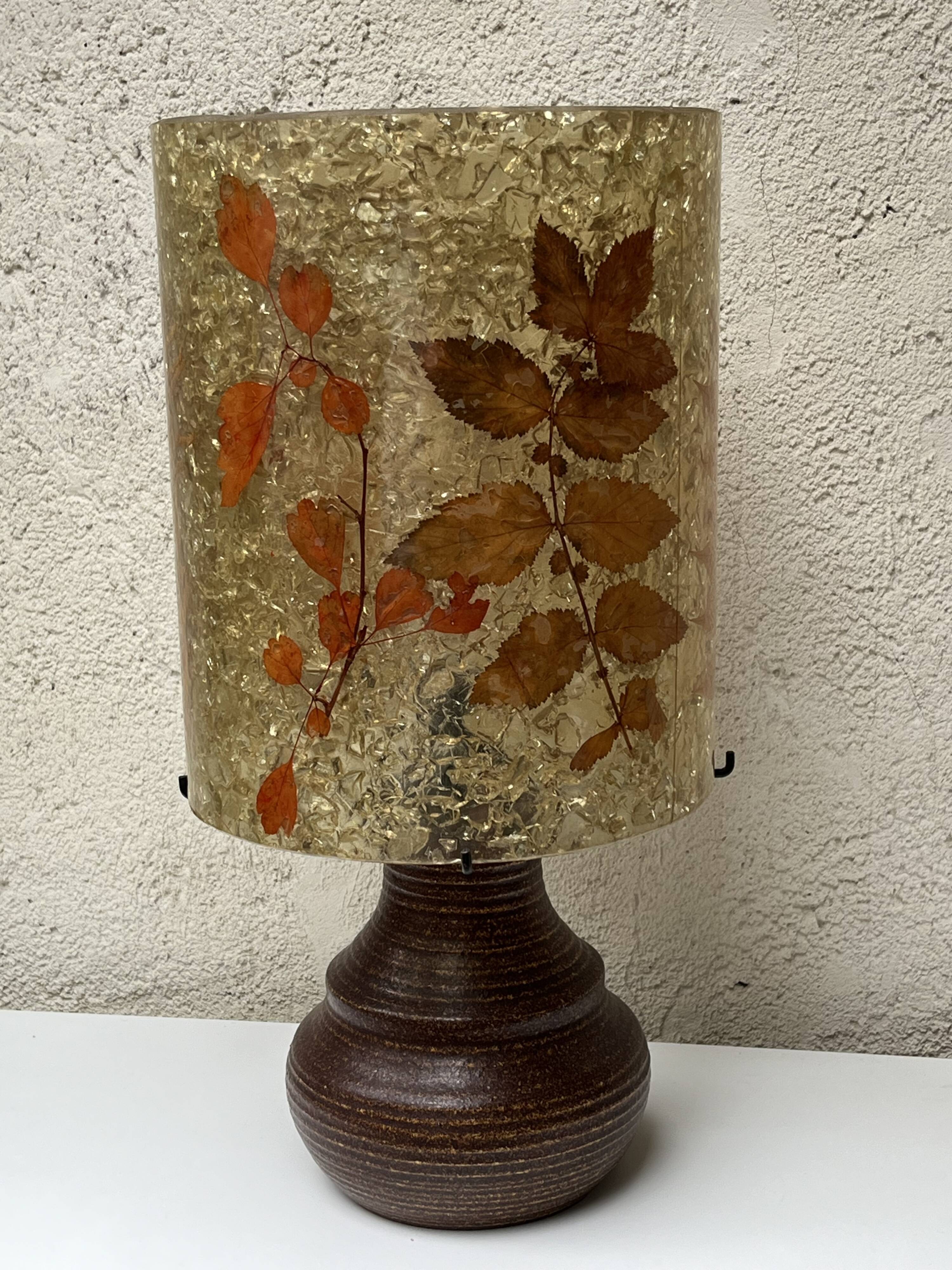 Lampe en ceramique et resine d'accolay