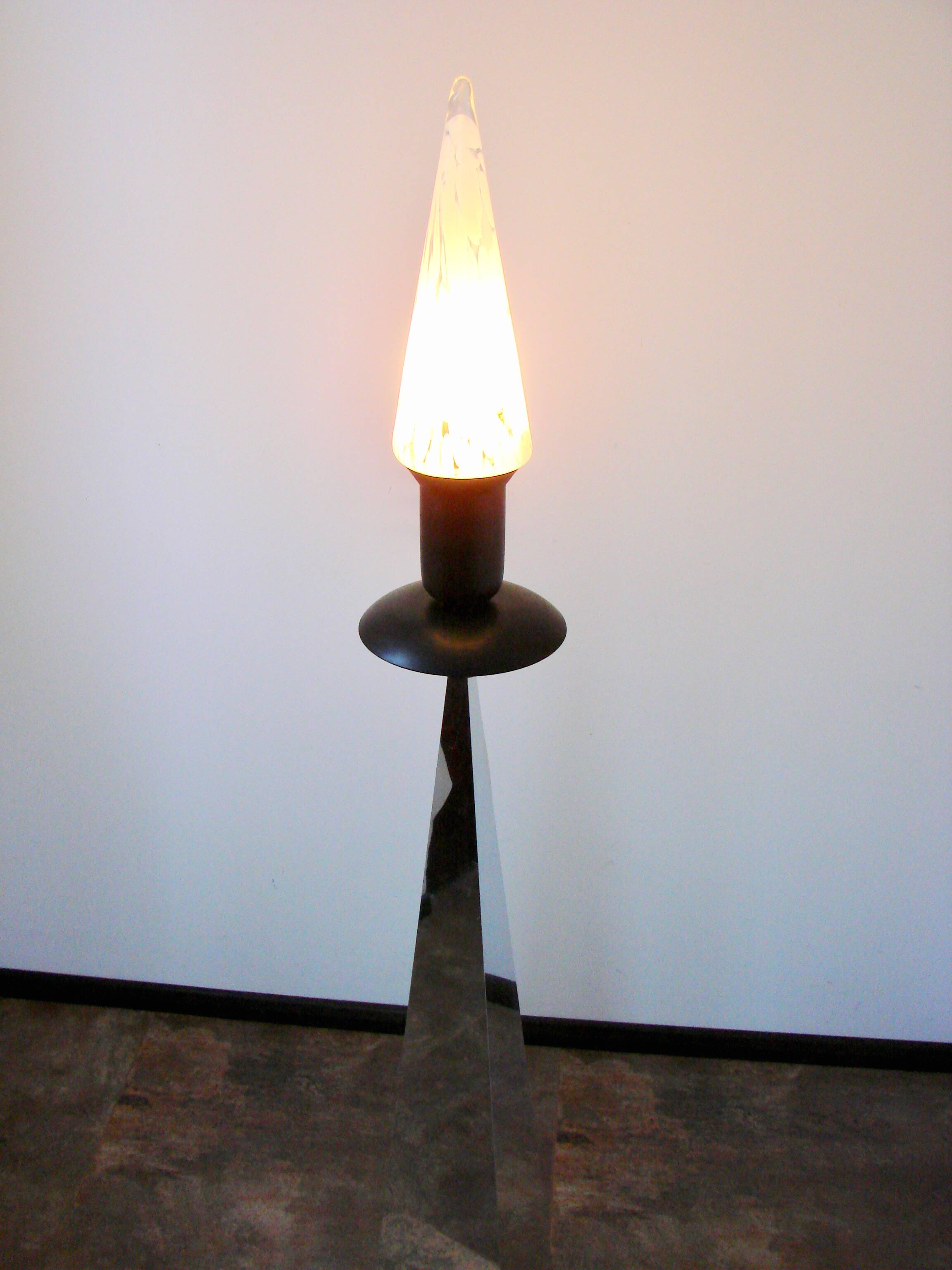 1990s floor lamp – metal and glass