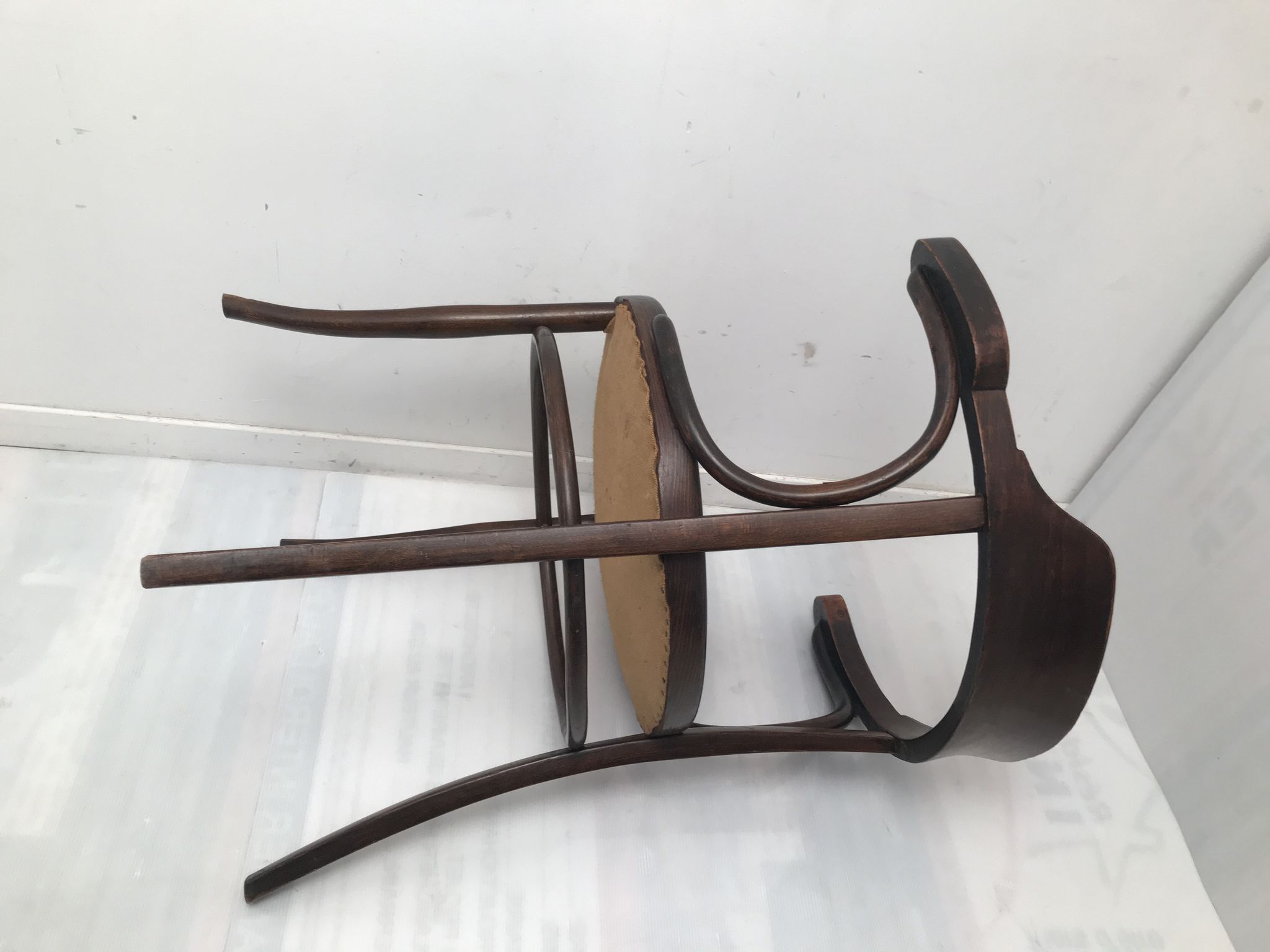 Old curved wooden chair