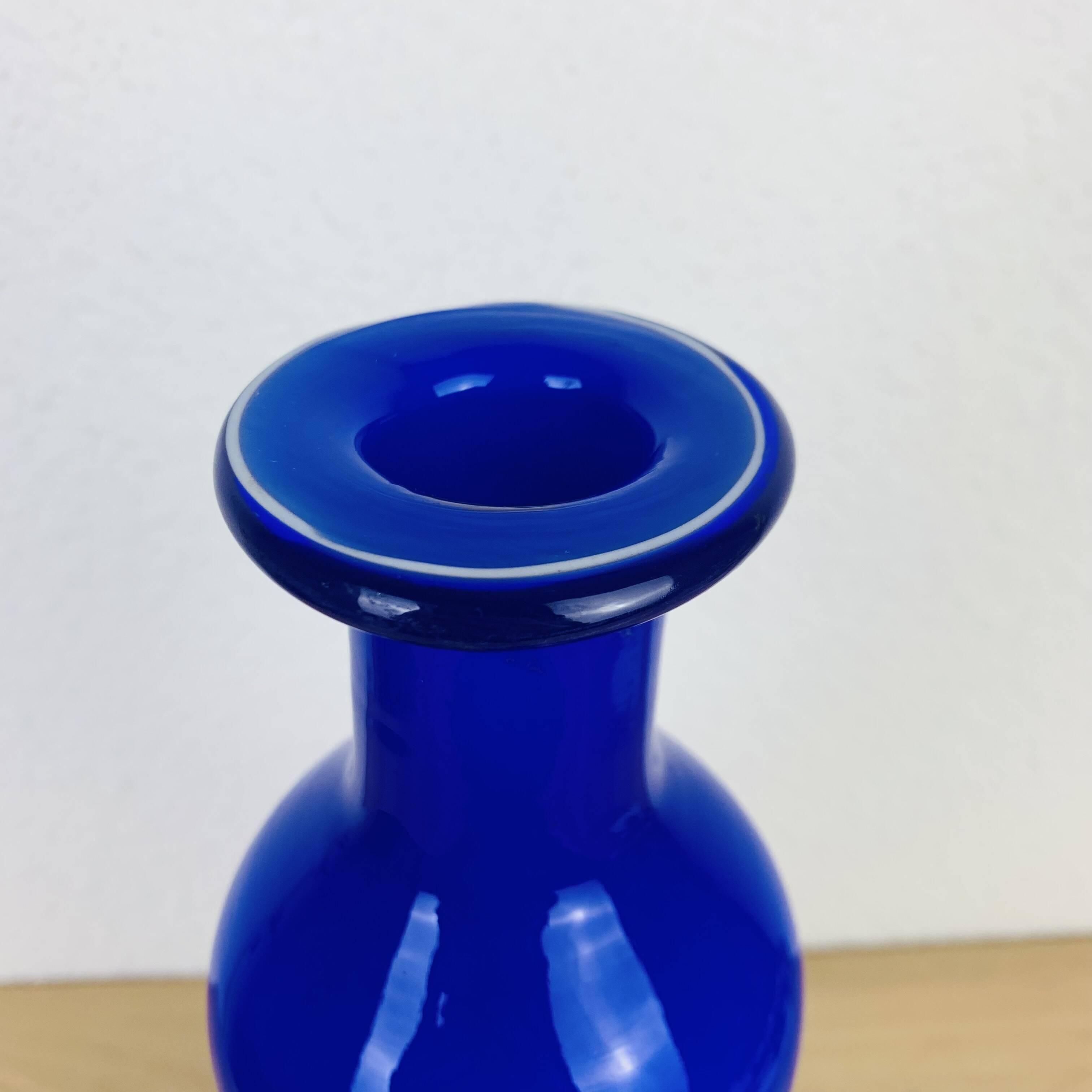 Scandinavian cobalt blue glass vase 40 cm