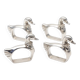 Four silver-plated napkin rings in the shape of a duck/goose
