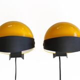 2 Space Age Visir V176 wall lamps designed by Lennart Centervall, 1970s vintage helmet lights