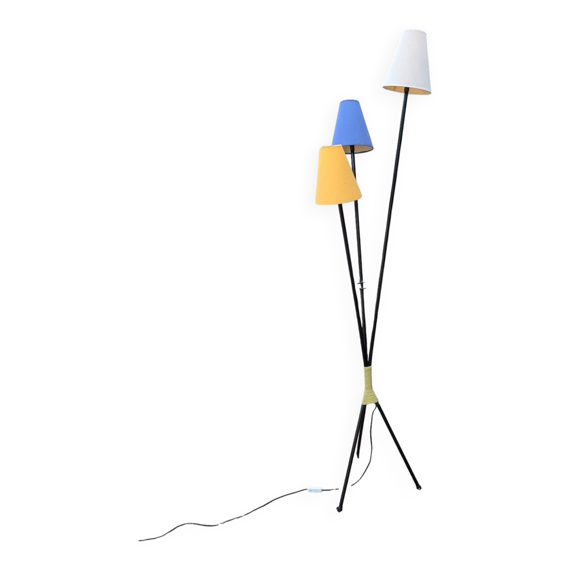 Lampadaire tripode vintage années 1950-1960