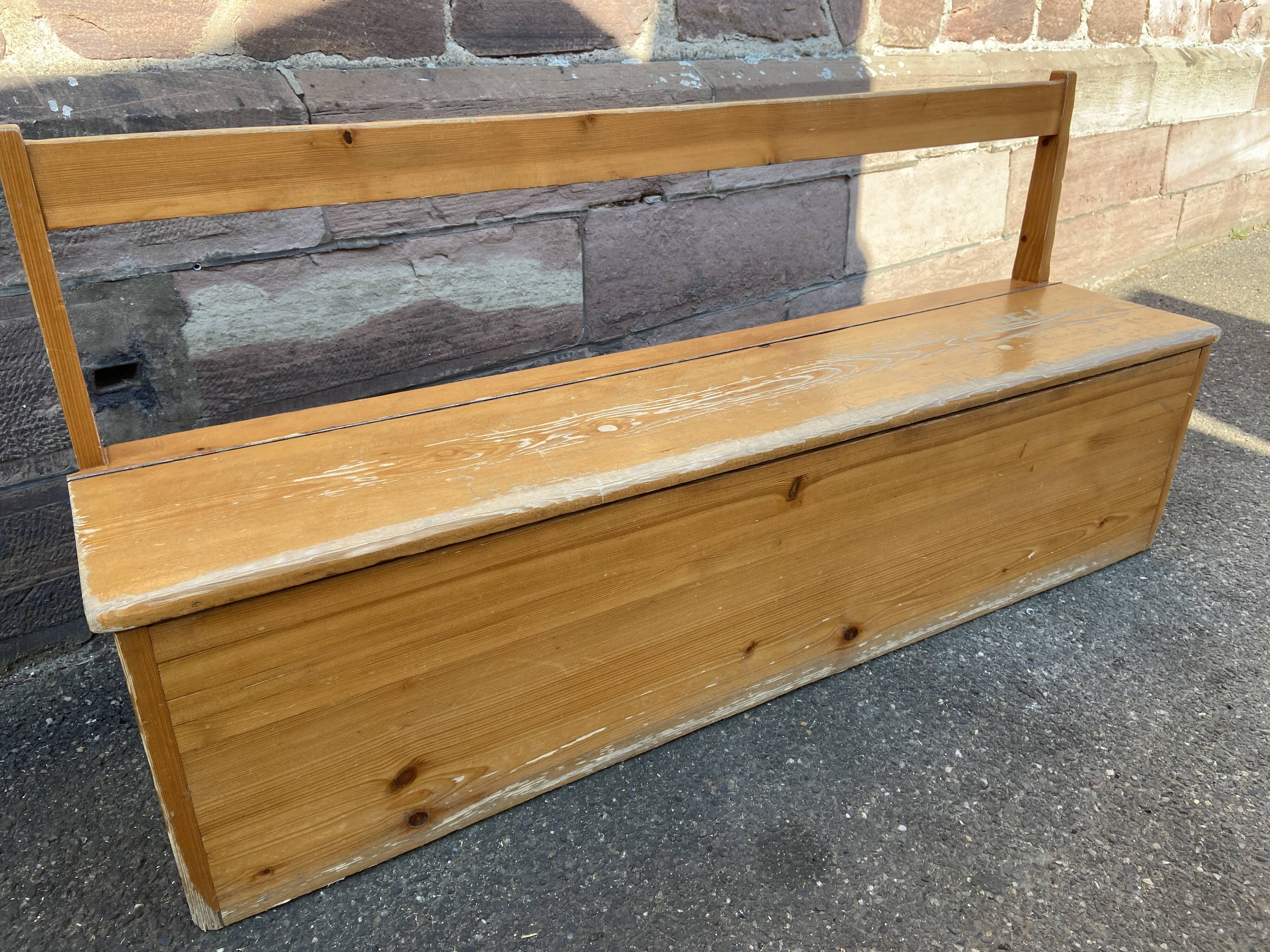 Bench nursery school chest vintage 1980s in pine