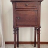 Antique bedside table in wood and marble