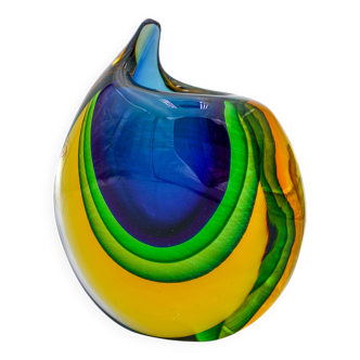 Masterpiece Murano – "Sommerso" Vase by Luigi Onesto – Signed & Labeled