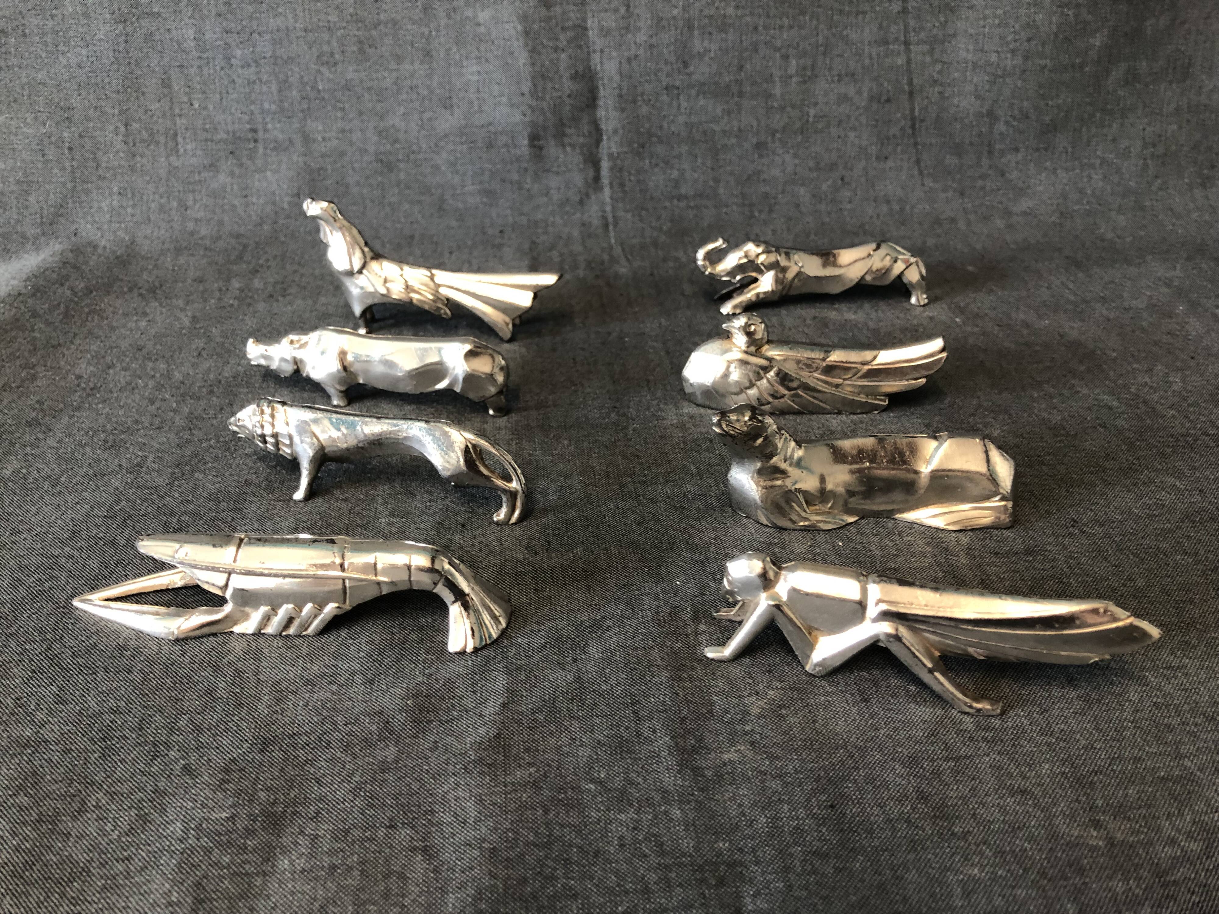 8 animal knife holders art-deco 1930 design sandoz