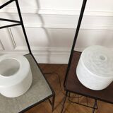 1950s-60s floor lamp with 2 lights - shelf - magazine holder