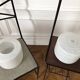 1950s-60s floor lamp with 2 lights - shelf - magazine holder