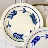 set of 5 dessert plates in Terre de Fer Salins model Jenny early 20th century