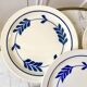 set of 5 dessert plates in Terre de Fer Salins model Jenny early 20th century