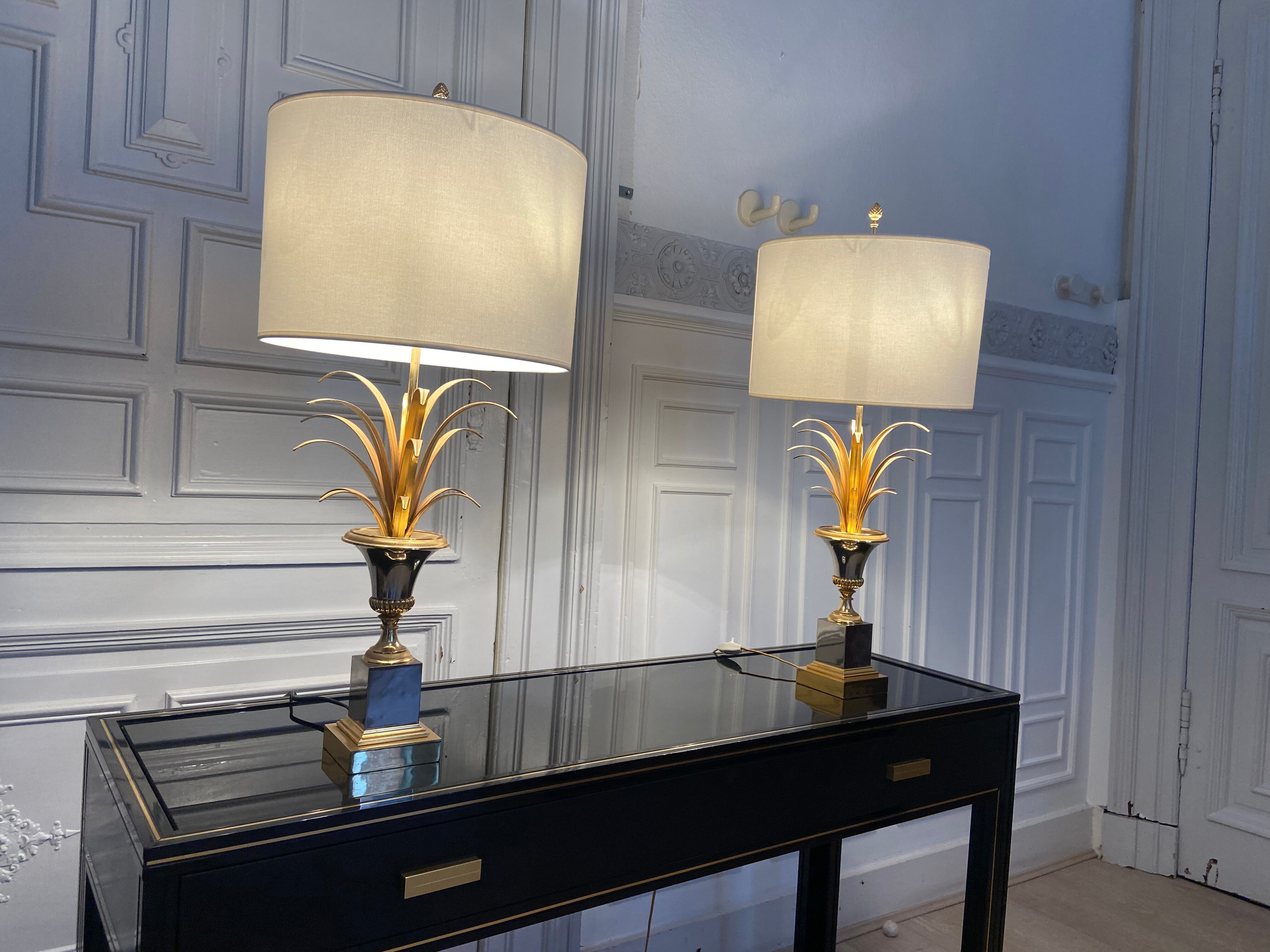 Pair of lamps ears / pineapple by Boulanger, 1970s