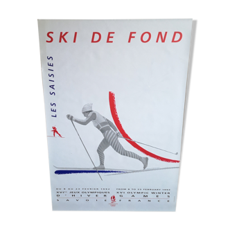 Affiche officielle Jeux Olympiques d'Albertville Ski de fond