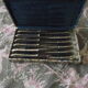 12 silver metal table knives from ROSTFREI