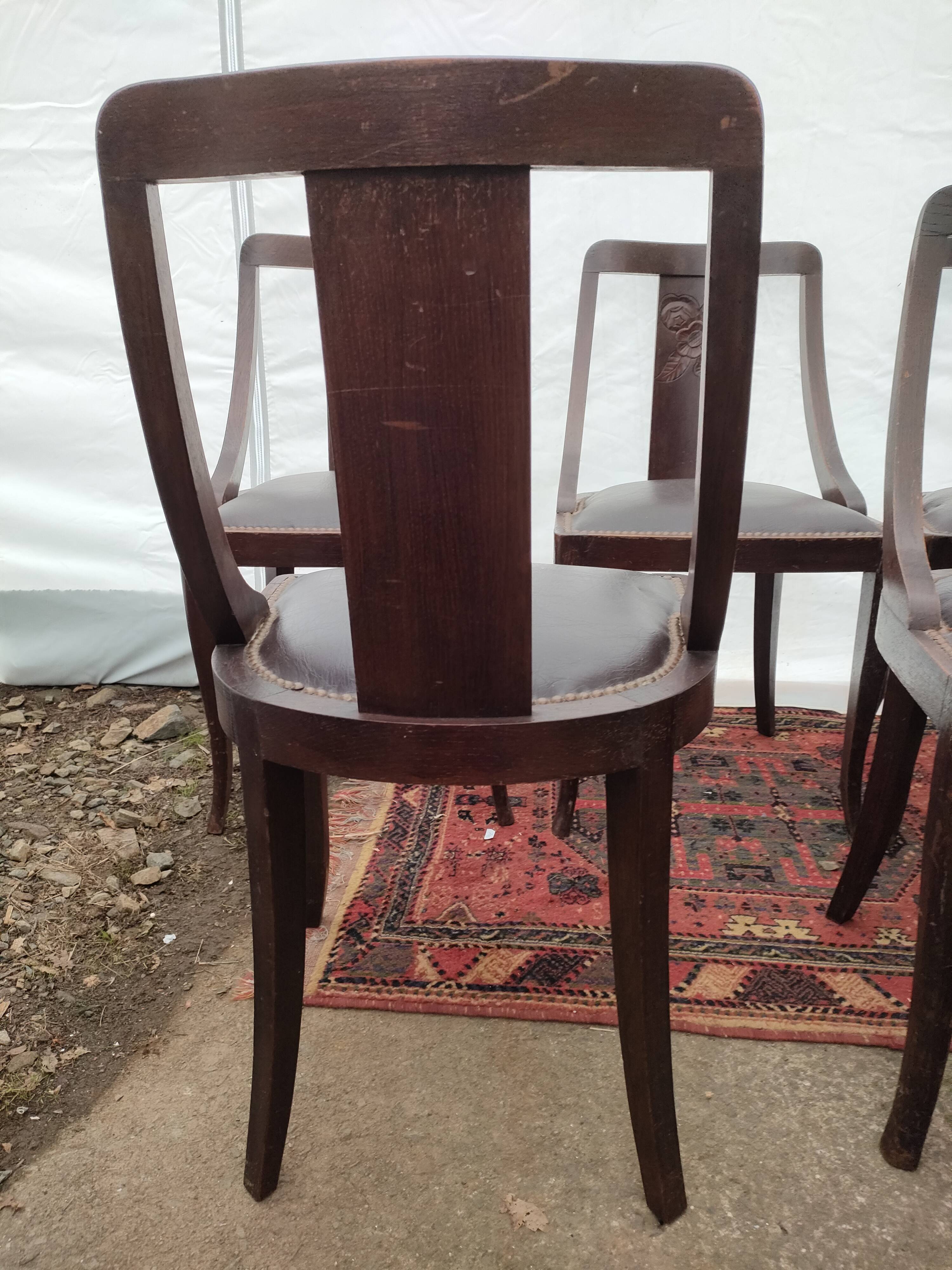 6 art deco period dining chairs