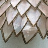 Mother-of-pearl and brass vintage lotus flower-shaped suspension