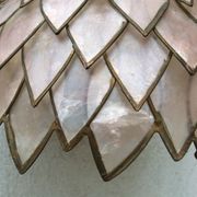 Mother-of-pearl and brass vintage lotus flower-shaped suspension