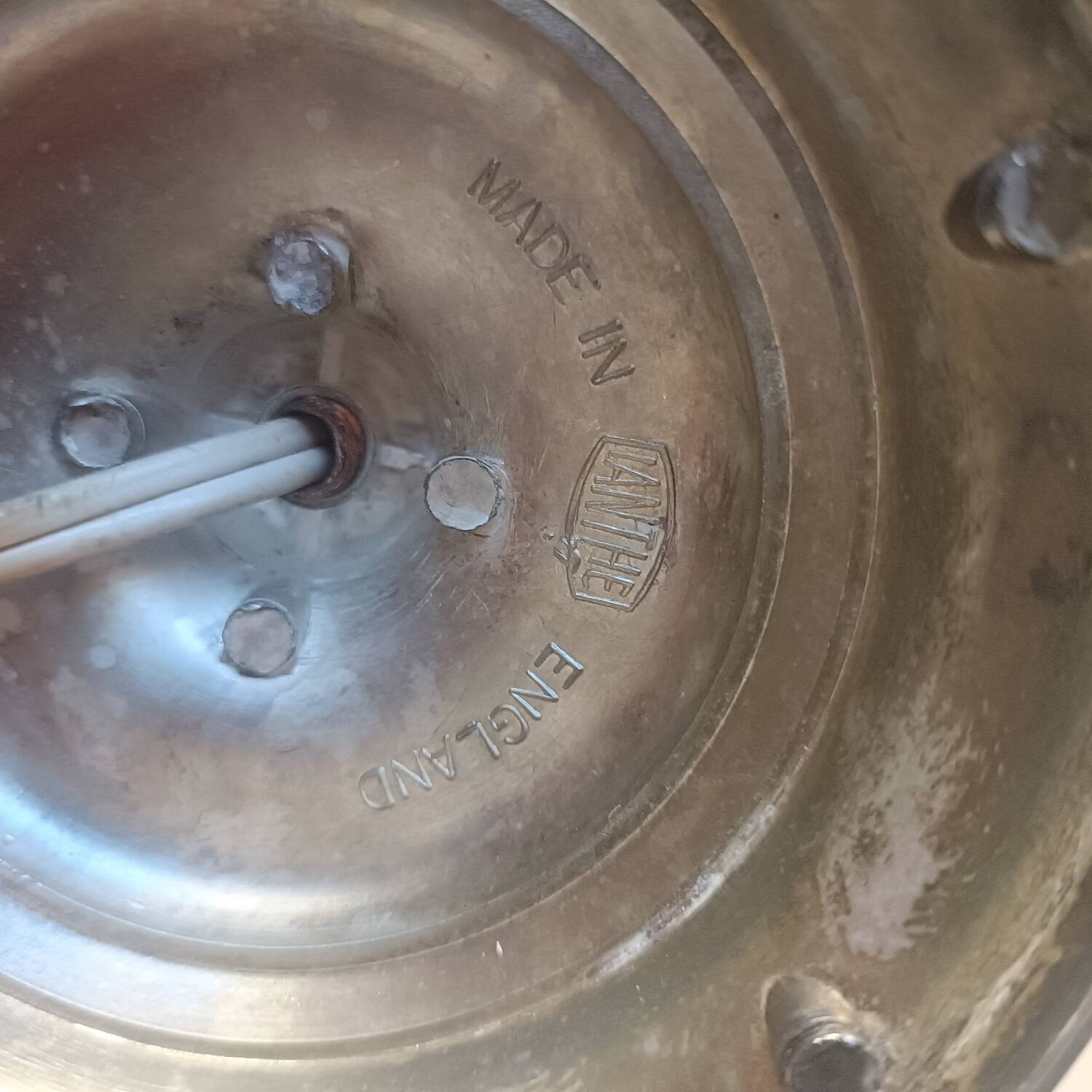 English lamp base, ostrich egg