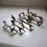 10 porte-couteaux anciens animaux en métal