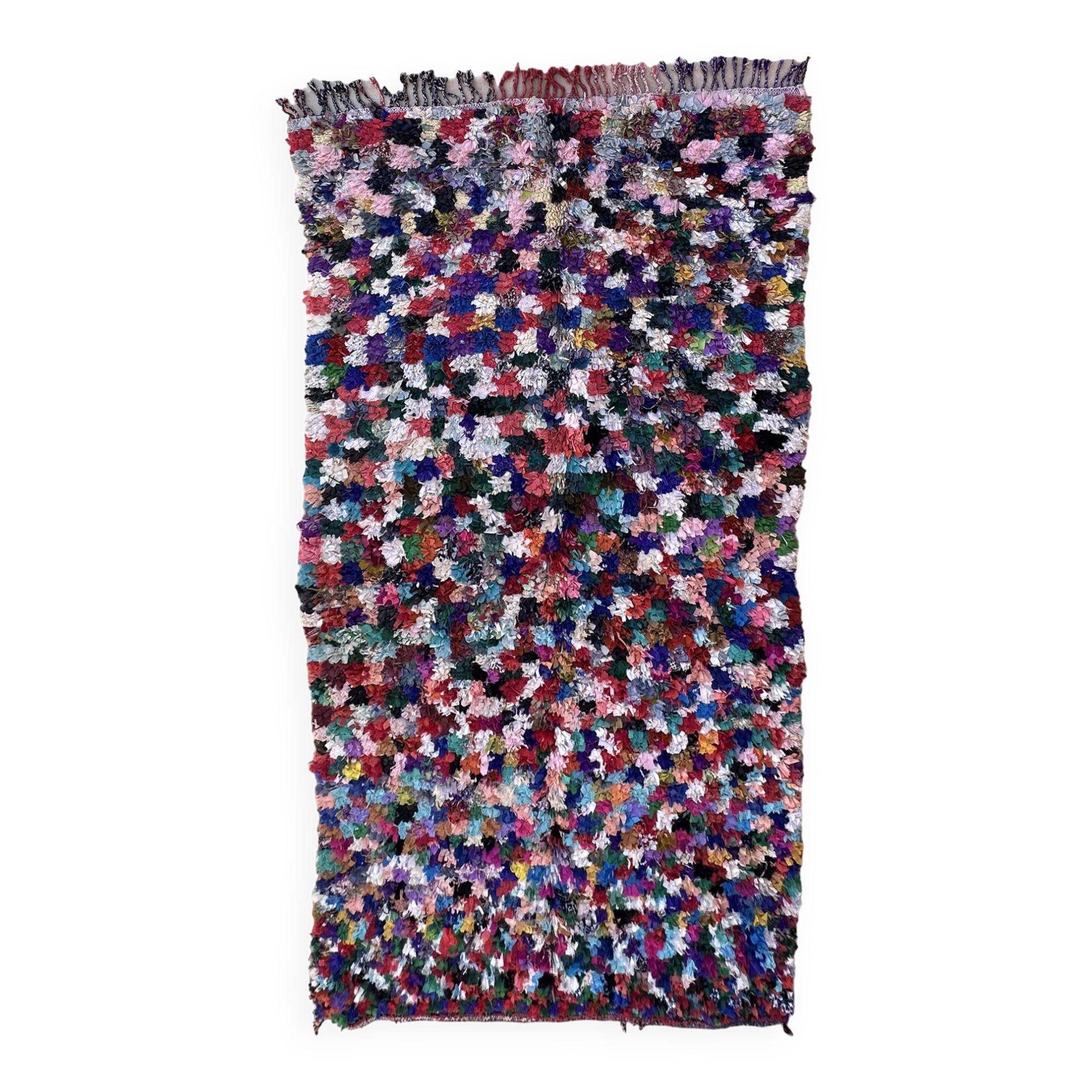 Tapis Marocain Boucherouite coloré - 138 x 260 cm
