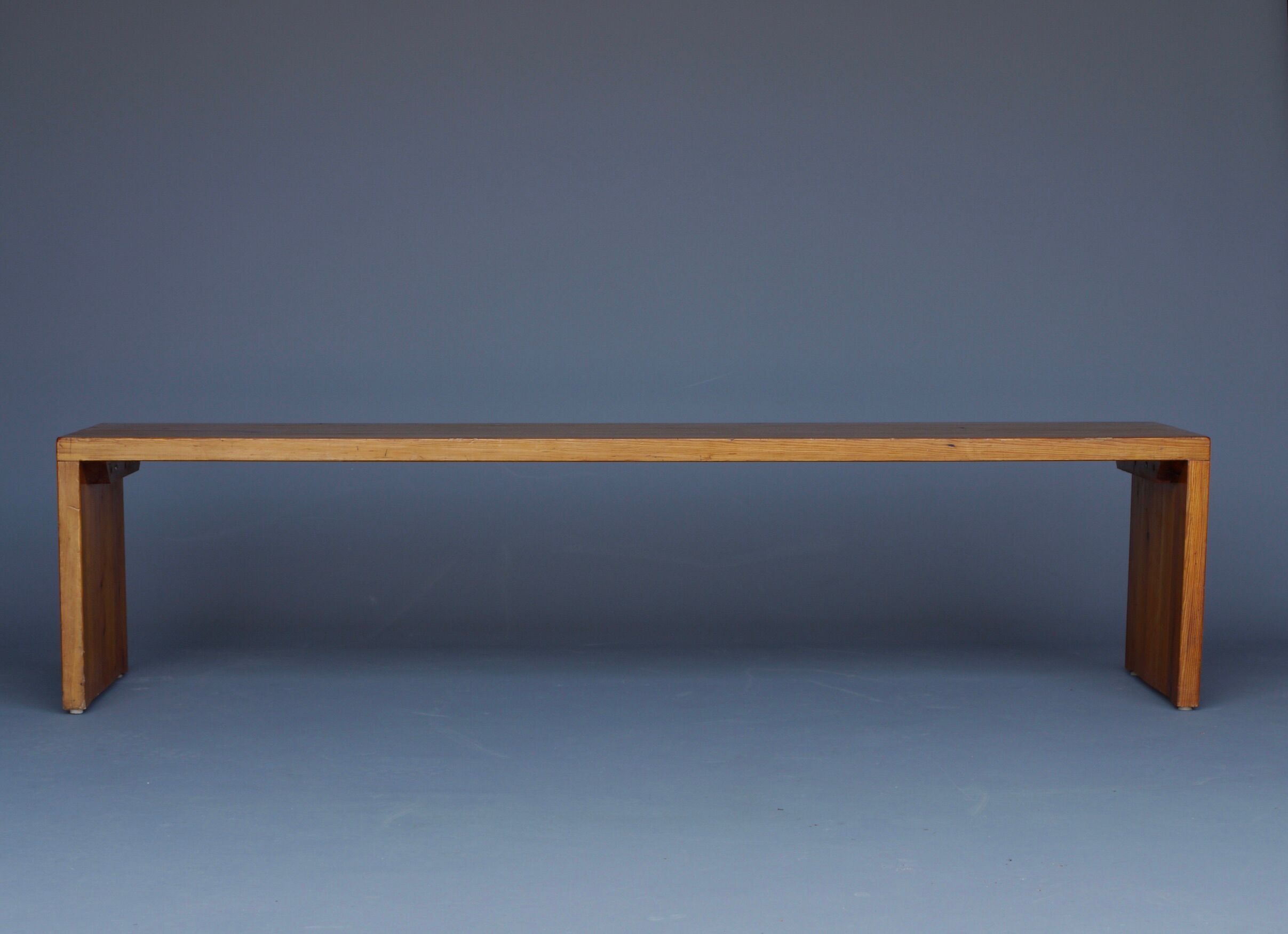 Vintage Scandinavian long pine bench. 1960s