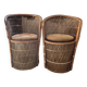 Paire Fauteuils  rotin osier