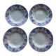 4 deep plates HBCM Dolly 1930 blue/pink ceramic/earthenware abstract