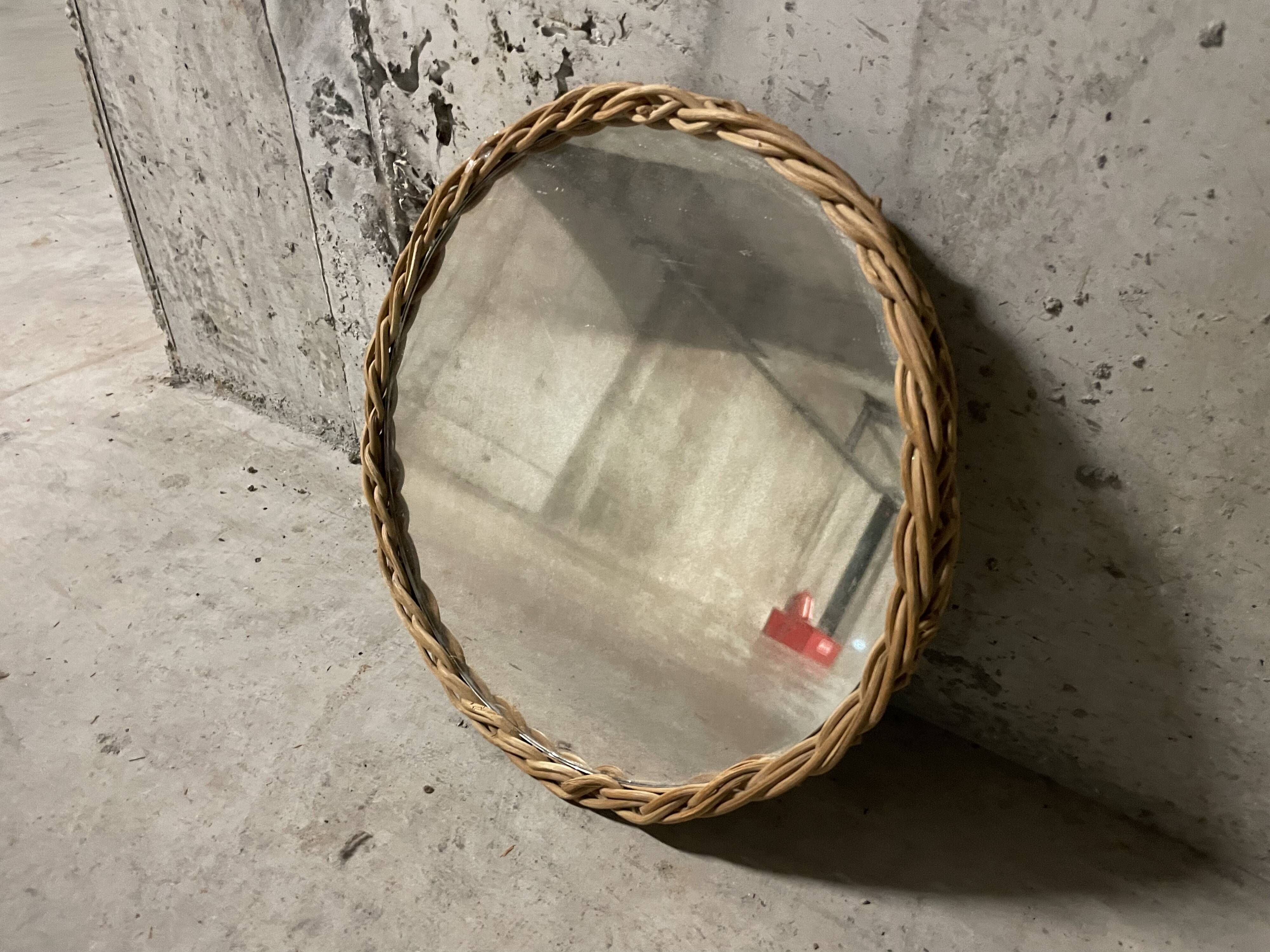 Wicker mirror from the 60s