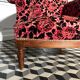 Vintage English flower velvet armchair