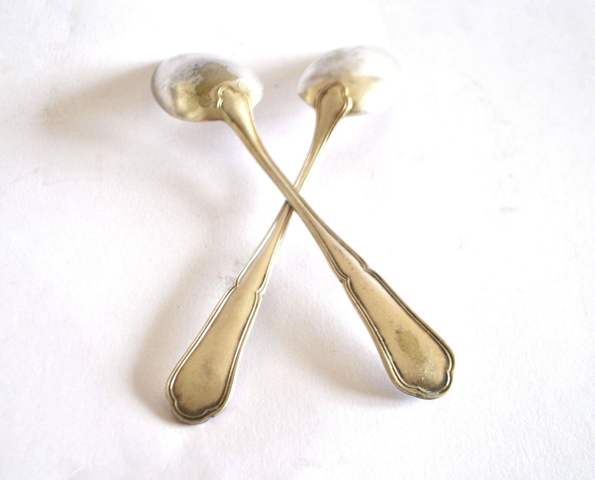Set of 2 silver-plated teaspoons with C&L filigree, 14.5 cm