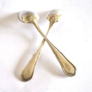 Set of 2 silver-plated teaspoons with C&L filigree, 14.5 cm
