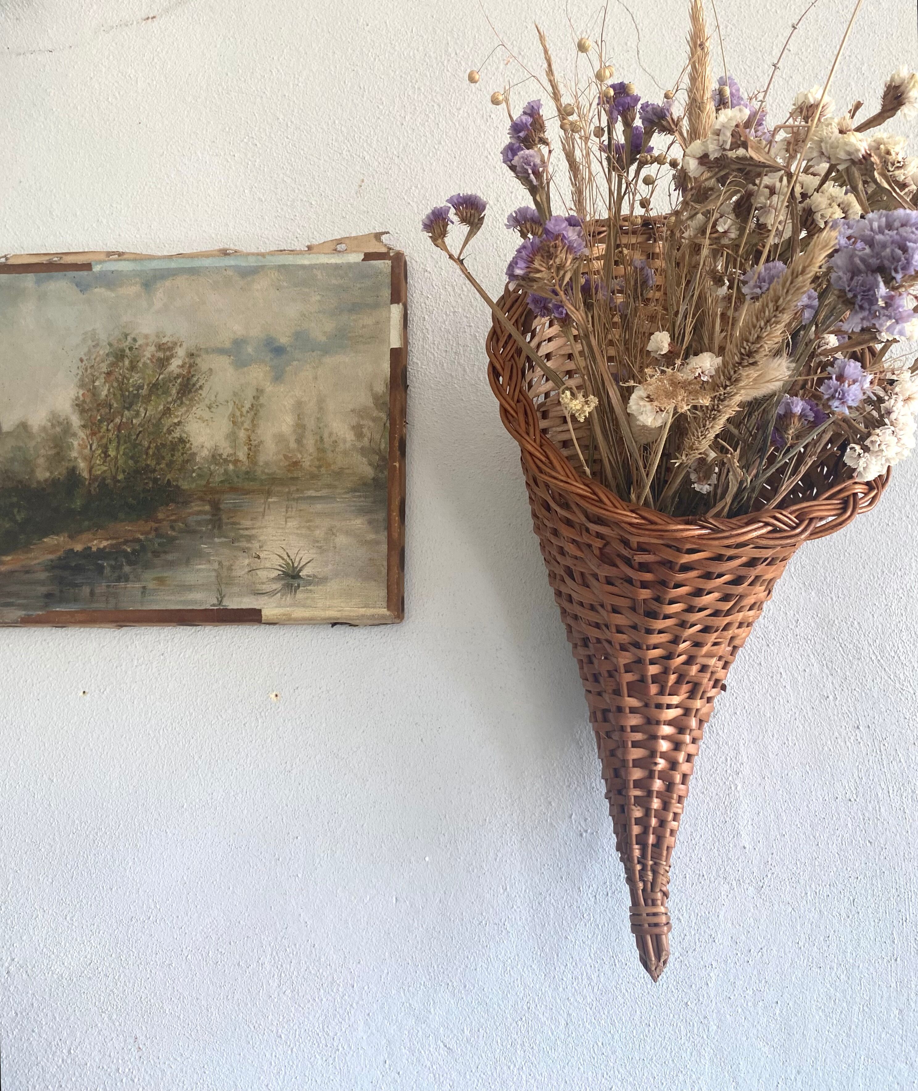 Wicker basket cornucopia