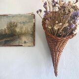 Wicker basket cornucopia