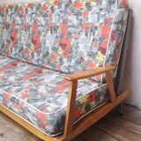 Scandinavian 3-seater convertible sofa bed, click-clack bench