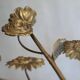 Brass candelabra with flowers, 3 candlesticks, church candle holder