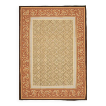 Handmade European Vintage Aubusson Kilim 294 cm x 416 cm