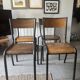 Set of 4 authentic vintage MULLCA school chairs