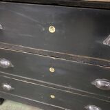 Commode ancienne patinée noir plateau brut 1900